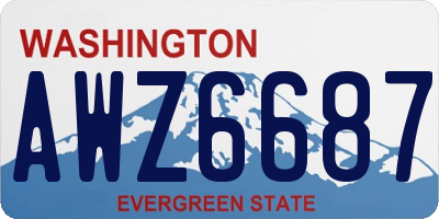 WA license plate AWZ6687