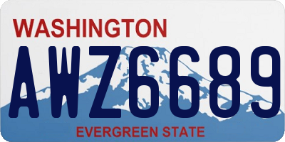 WA license plate AWZ6689