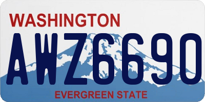 WA license plate AWZ6690