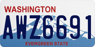 WA license plate AWZ6691