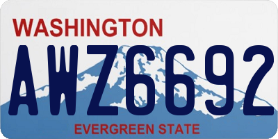 WA license plate AWZ6692