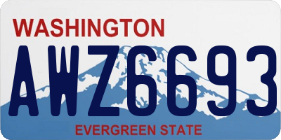 WA license plate AWZ6693