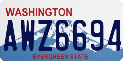 WA license plate AWZ6694