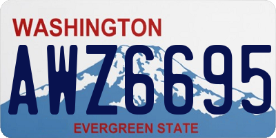 WA license plate AWZ6695