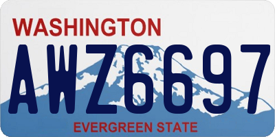 WA license plate AWZ6697