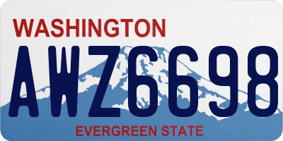 WA license plate AWZ6698