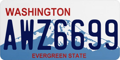 WA license plate AWZ6699