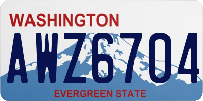 WA license plate AWZ6704