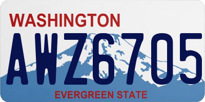 WA license plate AWZ6705