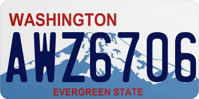 WA license plate AWZ6706