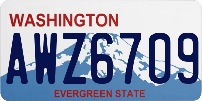 WA license plate AWZ6709