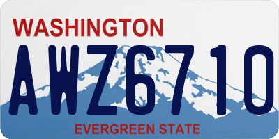 WA license plate AWZ6710