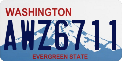 WA license plate AWZ6711