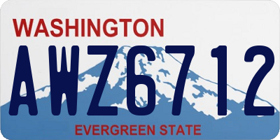 WA license plate AWZ6712