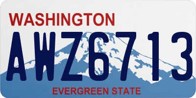 WA license plate AWZ6713
