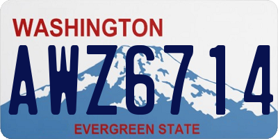 WA license plate AWZ6714