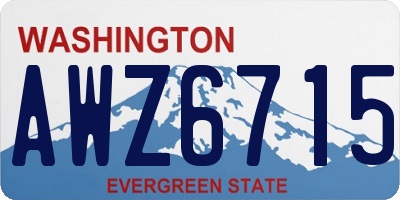 WA license plate AWZ6715