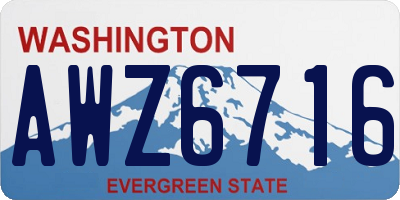 WA license plate AWZ6716
