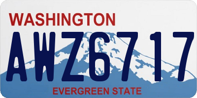 WA license plate AWZ6717