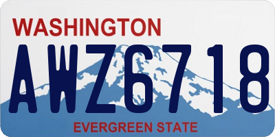 WA license plate AWZ6718