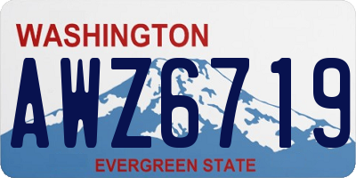 WA license plate AWZ6719