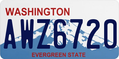 WA license plate AWZ6720