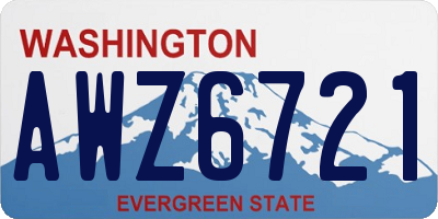 WA license plate AWZ6721