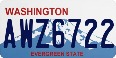 WA license plate AWZ6722