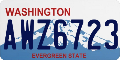 WA license plate AWZ6723
