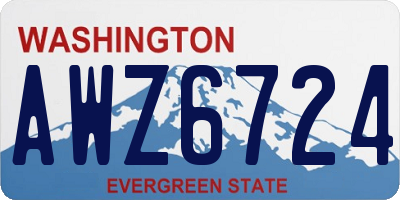 WA license plate AWZ6724