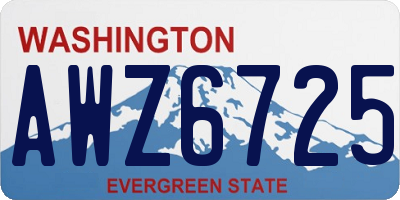 WA license plate AWZ6725