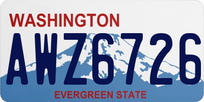 WA license plate AWZ6726