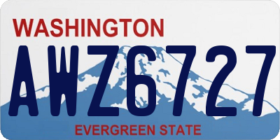 WA license plate AWZ6727