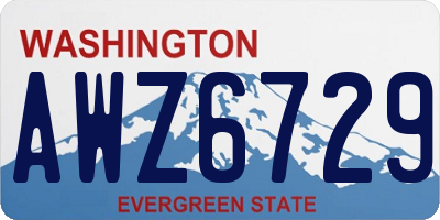 WA license plate AWZ6729