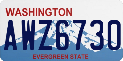 WA license plate AWZ6730