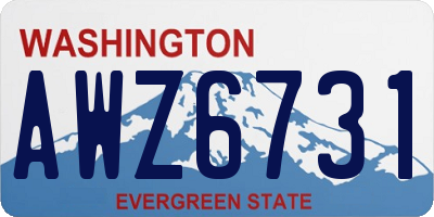 WA license plate AWZ6731
