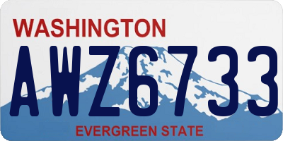 WA license plate AWZ6733