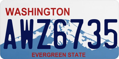 WA license plate AWZ6735