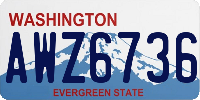 WA license plate AWZ6736