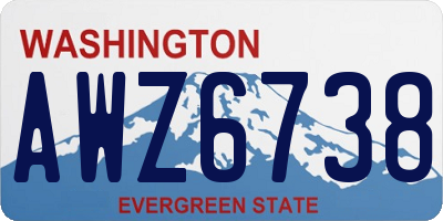 WA license plate AWZ6738