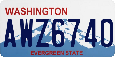 WA license plate AWZ6740