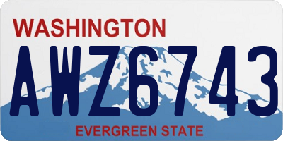 WA license plate AWZ6743