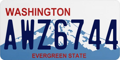 WA license plate AWZ6744