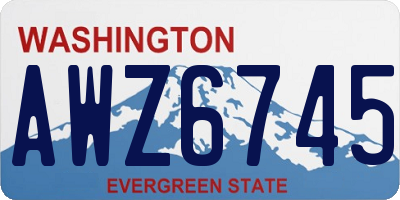 WA license plate AWZ6745