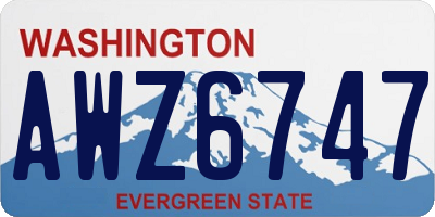 WA license plate AWZ6747