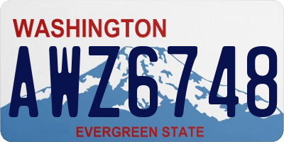 WA license plate AWZ6748