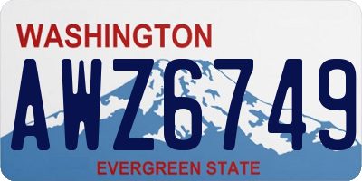 WA license plate AWZ6749