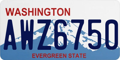 WA license plate AWZ6750