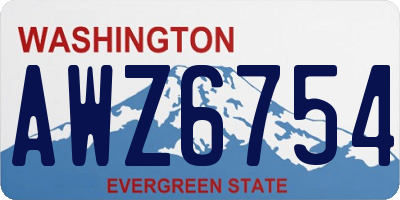 WA license plate AWZ6754