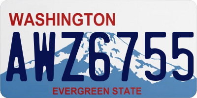 WA license plate AWZ6755